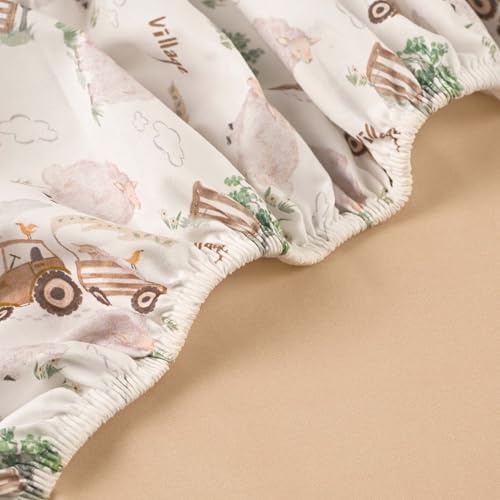 Image of Gllquen Baby Bassinet Sheets 2-Pack for Baby Girl Boy Yellow Farm