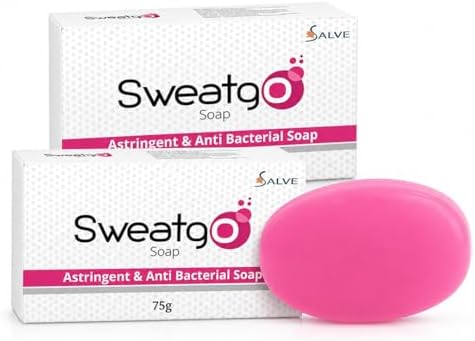 Salve Sweatgo Astringent & Anti-Bacterial Soap 75 g (Pack of 2) | Daily Cleansing Bar for Fresh & Odor-Free Skin | Suitable for Oily & Sweat-Prone Skin