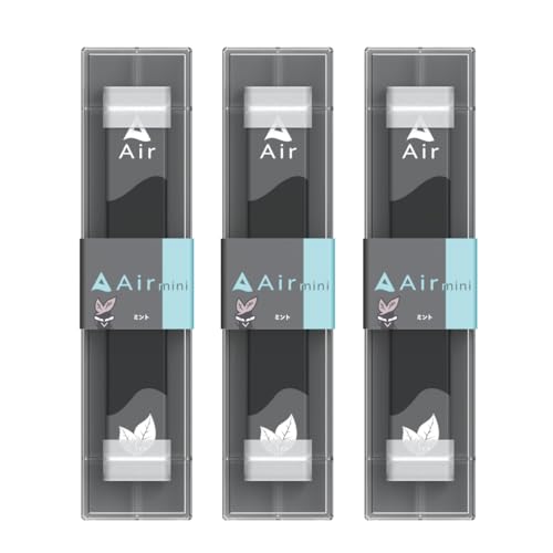 【公式】Air mini エアミニ 3本セット 持ち運びシーシャ 電子タバコ VAPE べイプ 使い捨て airmini エアーミニ ポケットシーシャ (3本セット, ミント)