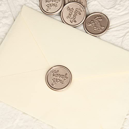 Thank You Envelope Seals - Self Adhesive Wax Seals Stickers - For Wedding Invitation, Thanksgiving Card, Gift Wrapping And Bags - Champagne (100Pcs) #TOP1