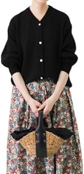 Amazon | [かぐれ] ドライコットンVネックカーディガン BLACK