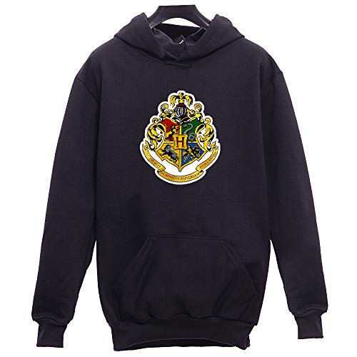 Conjunto Moletom Unissex + Calça Harry Potter Hogwarts (M, PRETO/PRETO)