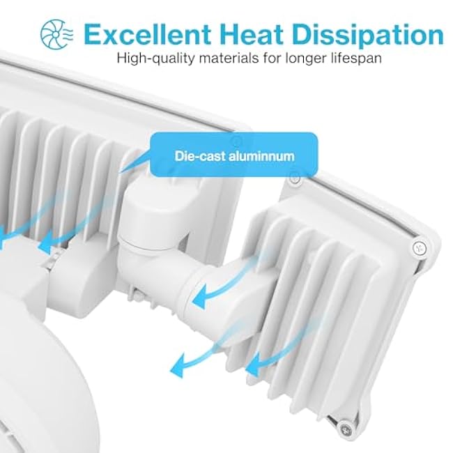 Olafus 2 Pack 60W Flood Lights Dusk to Dawn Outdoor Lighting, IP65 Waterproof LED Security Light with Photocell, 6000LM Dusk Dawn Outside Light, 6500K Exterior Floodlight for Yard Garden White