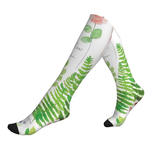 Springtime Herb Garden Print Compression Socks for Women and Men,15-20 mmHg is Best Support for Athletic sports