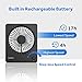 EasyAcc Portable Travel Fan 7-inch, Ultra-thin + 10-26H Runtime + Step-less Speed Control + 180°Foldable, Quiet Portable Travel Desk Fan for Bedroom Office, Cruise Travel Essentials 2025