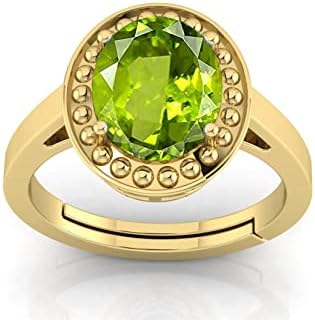 9.25 Ratti 8.60カラット 認定 天然グリーン ペリドット 宝石 調節可能 リング/アングティ 男女兼用 -B09XB6