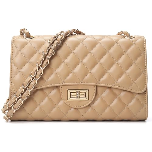 Quilted Leather Crossbody Bags for Women Trendy Ladies Shoulder P...