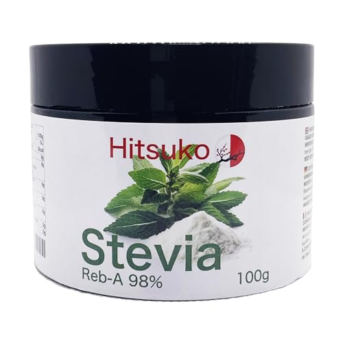 Polvo de Stevia Ultra Concentrado | 470x Más Dulce que el Azúcar | RebA-98 Puro al 98% | Bote de 100g | Edulcorante Natural Sin Calorías | Ideal para Bebidas, Postres y Cocina
