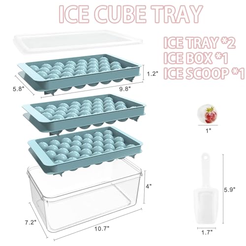 Bandeja de cubitos de hielo de silicona 33 compartimentos 2 pzas miniatura 2