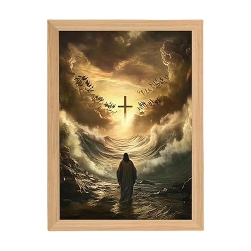 Jésus illumine l'image lampe d'église et décoration murale 4D inspirante