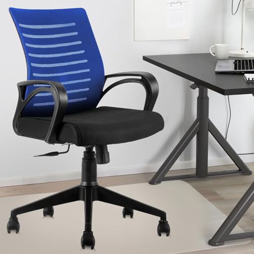 Image of Ngfc Office Chair for Home with Back Support Arm Rest 360 Degree Rotating Office Chair with Tilt Lock Mechanism High Comfort Seating Ergonomic Chair for Home & Office (Blue)