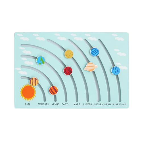 Image of Wooden Toys for Kids Solar System Puzzle for Kids Brain Development Toys Sorting Toys for Kids Child Toys 2-5 Years
