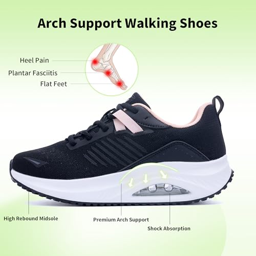 Image of RomenSi Womens Arch Support Walking Shoes Orthotic Fashion Sneakers Tennis Shoes for Plantar Fasciitis Pain Relief US 5.5-11