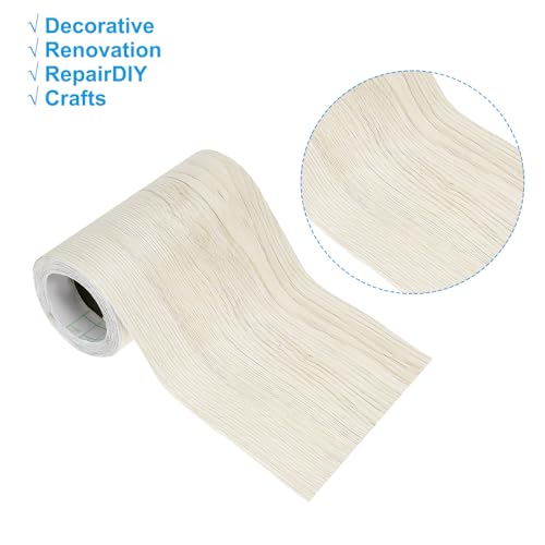 Image of PATIKIL Wood Grain Repair Tape 4.7in x33ft, Self Adhesive Realistic Textured Repair Tape Patch for Floor Door Table Cabinets Desk, White Maple