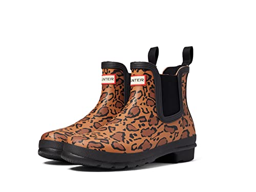 Hunter Women's Original Chelsea Leopard Rain Boot, 7