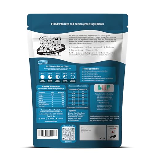 Image of BLEP Chicken Rice Natural Dog Food 4.2Kg (21 Pack of 200g) | Zero Preservatives|Aids Joint Health & Digestion|Collagen Rich| Human Grade, Natural Wet Dog Food|Ideal for All Breeds