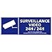 Panneau - Surveillance Vidéo 24H / 24H - Plastique rigide PVC 1,5 mm - Dimensions 210 x 75 mm - Double Face Autocollant au Dos - Protection Anti-UV