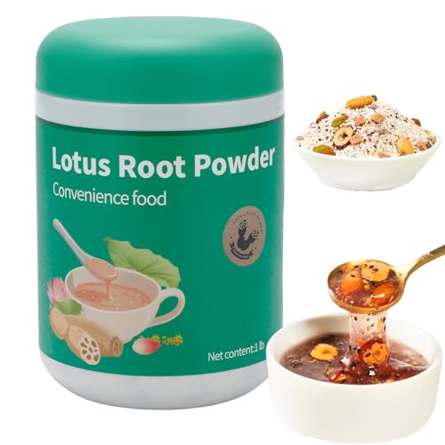 Lotus Root Powderï¼ŒLow-Calorie Instant Breakfast Powderï¼ŒIncludesï¼šLotus Root Starch, Chia Seeds, Red Dates, Raisins, Dried Hawthorn, Purple Sweet Potato, Osmanthus, Black Sesame è—•ç²‰æ±¤ 16 oz (1lb)