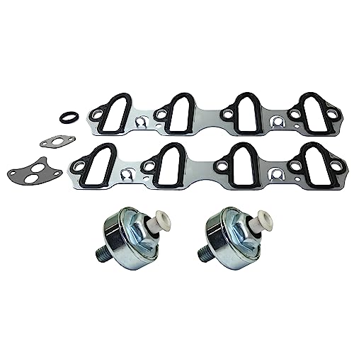 Image of MS98016T Knock Sensor Harness Intake Manifold Gasket Kit Compatible with Cadillac Escalade Base 2002-2006, for Chevy Avalanche 1500 Base 2002-2005, Silverado 1500 SS 2003-2006 KS116