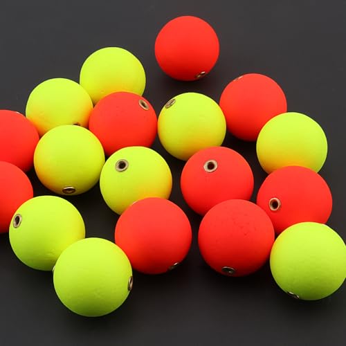 OriGlam 20pcs Fishing Bobber Foam Slip Bobbers, Slip Foam Floats Fishing Float, Buoy Floats Rig Stoppers for Crappie Trout Bass Panfish Walleyes