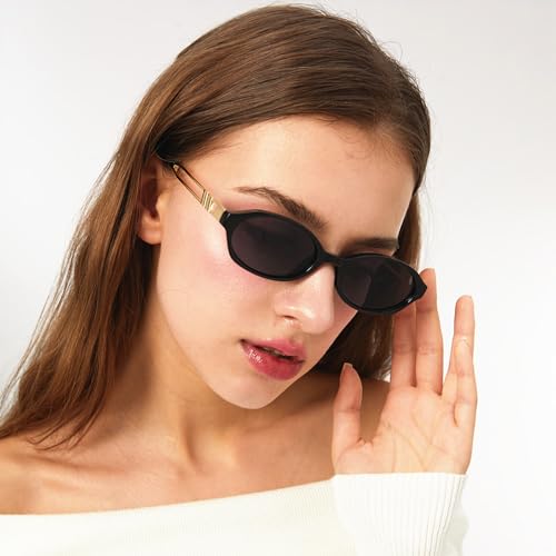 Retro Sunglasses for Women Men Oval Trendy Narrow Round Sun Glasses Y2K Designer Vintage Shades2