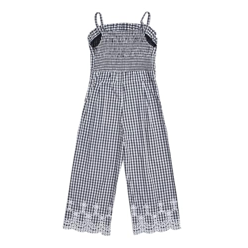Image of Hopscotch Girls Cotton Jumpsuits /Playsuits In Black Color