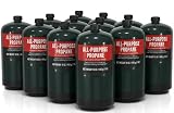 Propane Replacement Fuel Cylinders Camping- 16 Oz (12 Pack) Factory Pre-filled and Ready to Use