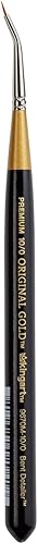 Miniatura 5 de KINGART Original Gold 9670M Spotter Mini Handle Micro Detail Series, Premium Golden Taklon Multimedia Artist Brushes, Tamaño 100
