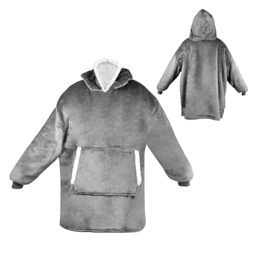 CAREDGO Batamanta de Invierno Polar Unisex Manta de Sudadera con Capucha Batamanta de Casa para Mujer Sudadera Polar de Caca para Hombre