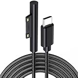 Câble de Charge USB C Compatible avec Microsoft Surface Pro 3/4/5/6/7 Go 2 Book 1/2 et Laptop 1/2, 2M Nylon Tressé, Doit Fonctionne avec Chargeur USB C PD45W 15 V 3 A