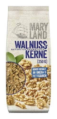 Maryland Walnusskerne 250g Beutel Walnusskerne naturbelassen vegan frei von künstlichen Aromen ohne Zusatzstoffe Im praktischen Format genießen (1 x 250g)