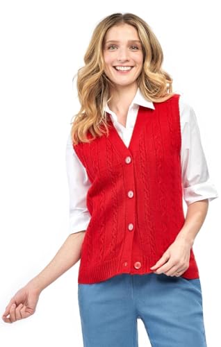 Turtle Bay New York Womens Button Front Cable Knit Cardigan Sweater Vest3