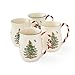 Spode Christmas Tree Candy Cane Mugs, Set of 4