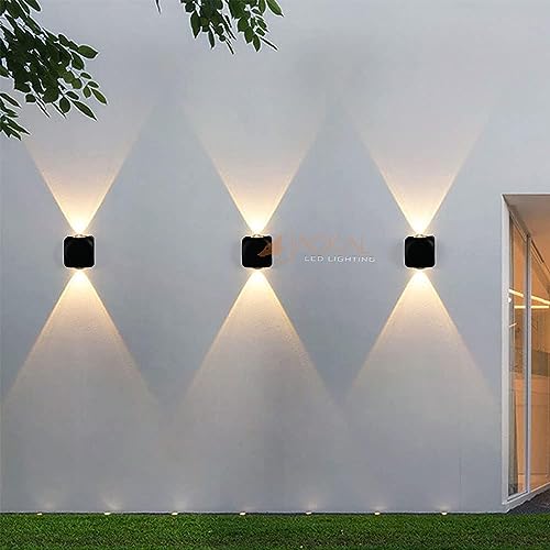 Image of JACKAL 4 Watt Warm White Up Down LED Outdoor Wall Lights Waterproof (2 Way) - IP65 Grade Waterproof Metal Body | Fancy Exterior Wall Mounted Light, Wall Lamp - 6 Months Warranty