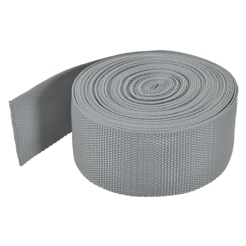 Image of MECCANIXITY Lightweight Polypropylene Webbing Strap 2 inch 10 Yard Backpack Strapping Band Grey for Outdoor Luggage Cargo Straps