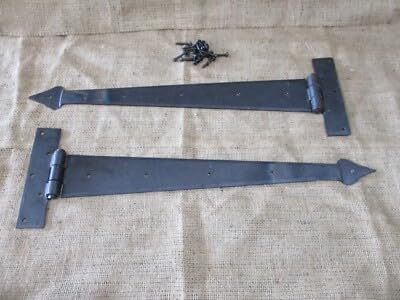 Intended for/Compatible with 2 Large Strap T Hinges 18; Tee Hand Forged in Fire Barn Rustic Door Iron Arrow Rustic