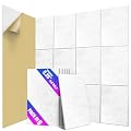 6 Pack Acoustic Wall Panels with Self-Adhesive, 11.8"x15.7" High Density Sound Panel, Decorative Acoustic Panels Sound Absorbing for Home, Office, Recording Studio (White)