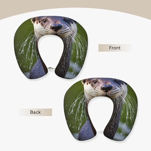 Almohada cuello en forma de U espuma viscoelástica negro miniatura 3