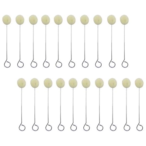 100 Packs Wool Daubers Ball Brush Leather Dye Tool with Metal Handle for DIY Crafts Projects Cover