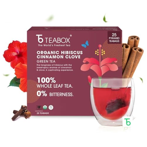Teabox OHCCG_25 Organic Hibiscus Cinnamon Clove Green Tea Bags 100 Pcs cover