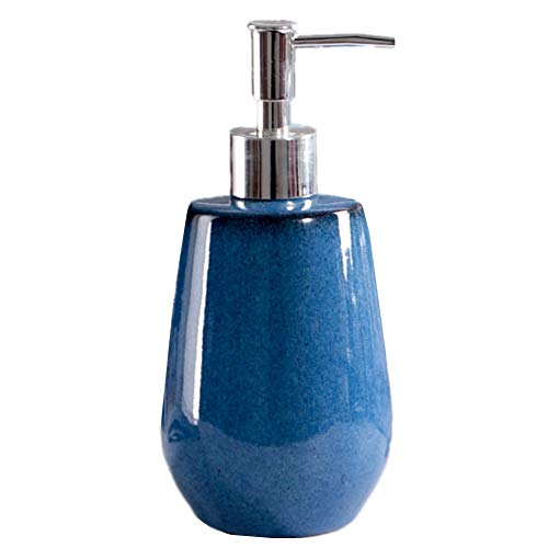 SELLONWANELO Hand Soap Dispenser Pump Blue Ceramic Lotion Bottle Bathroom Kitchen