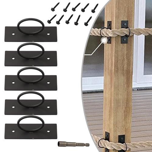 Support de corde en acier inoxydable circulaire noir pour barrière extérieure - 8