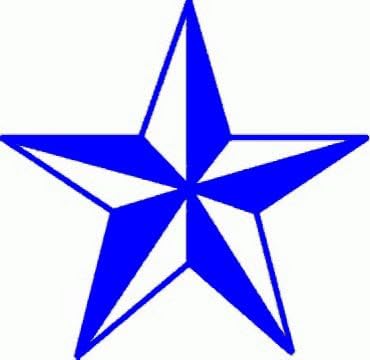 4" Blue Nautical Star Die Cut Engineer Reflective Helmet Hard hat Decal