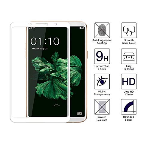 Image of Screen Protector for Oppo F5 / Realme 1 (White) Tempered Glass Edge-to-Edge 6D Screen Guard With Installation Kit