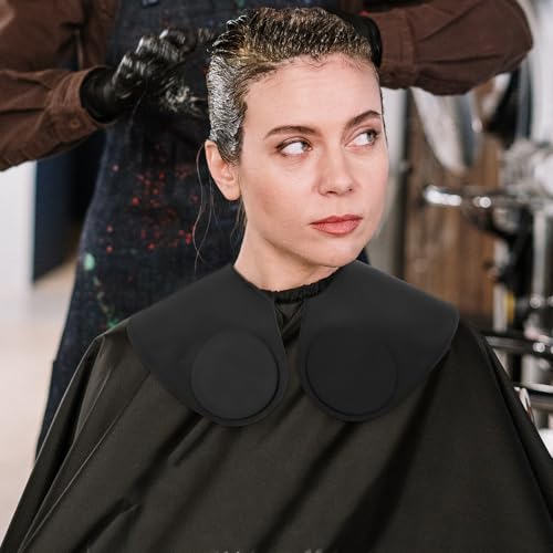 Capa de corte de pelo impermeable de silicona con protector de cuello para peluquería y salón miniatura 4