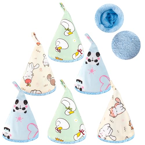 6 Pcs Coral Velvet Baby Boy Pee Shield Cover, New Technology Fabric Reusable Pee Cap Diaper Changing Accessory for Boys Newborn Gift(Animals)