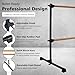 4FT/6FT Height Adjustable Double Ballet Barre, Freestanding Portable Stretching Dance Bar for Home, Heavy Duty Exercise Equipment for Kids & Adults with Anti-Slip Rubber Pads (Black, 6FT-Wood)