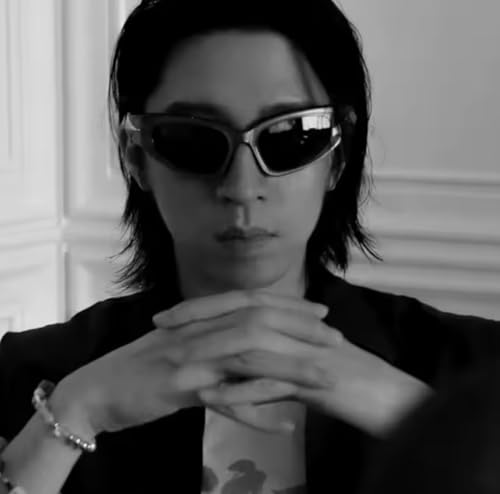 Y2K Star Gothic Cyberpunk Futuristic Silver Sunglasses3