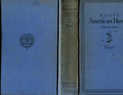 Native American Humor, 1800-1900. B000HA7CVS Book Cover