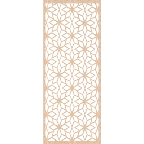 Image of 27 3 /8 inchW x 69 3 /8 inchH x 1 /4 inchT Lake Decorative Fretwork Wood Wall Panels, Red Oak